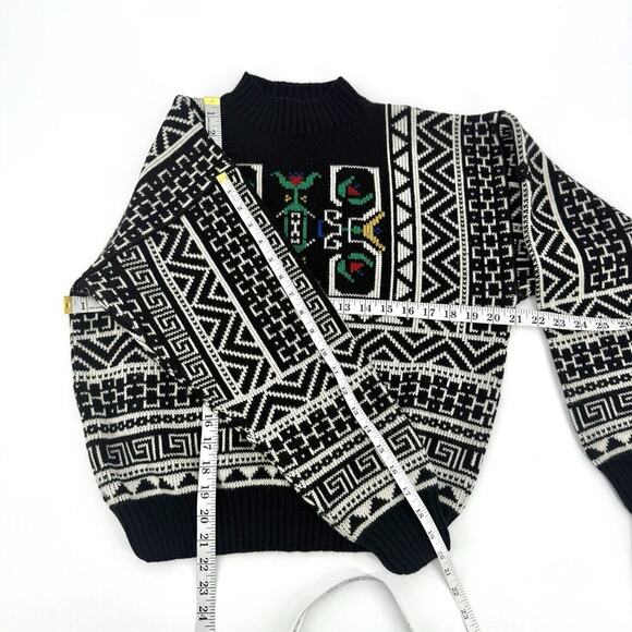 Vintage Demetre Sweater Womens L Acrylic Mock Neck Ski Retro Geometric 70's 80's - Picture 9 of 9